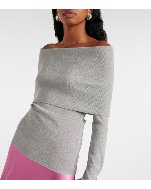 Galvan Gray Corte Off-Shoulder Top