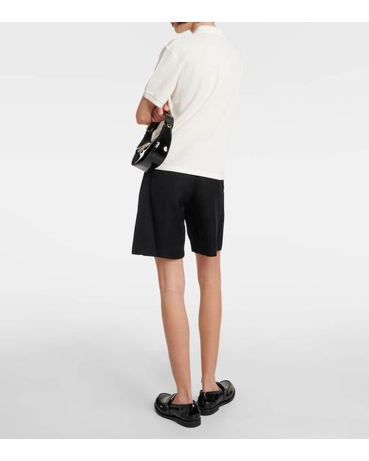 Miu Miu White Logo Cotton Pique Polo Shirt