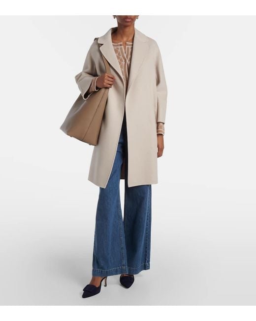Max Mara Natural Mantel Mit Gürtel