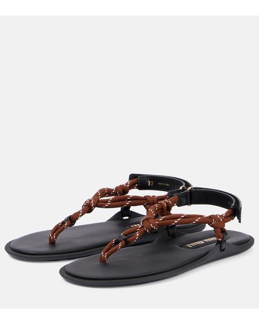 Miu Miu Black Cord Riviere Sandals