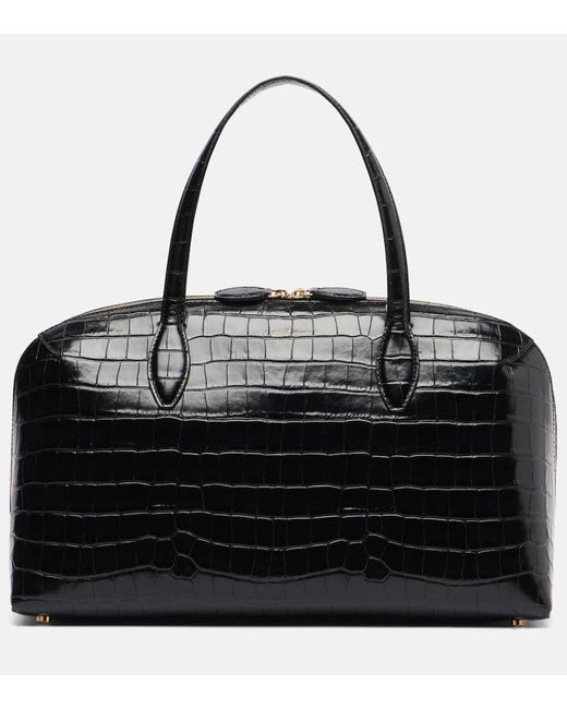 Totême  Black Tote Bag Lounge Medium Aus Leder