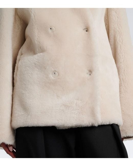 Loulou de Saison White Catherine Reversible Shearling Jacket
