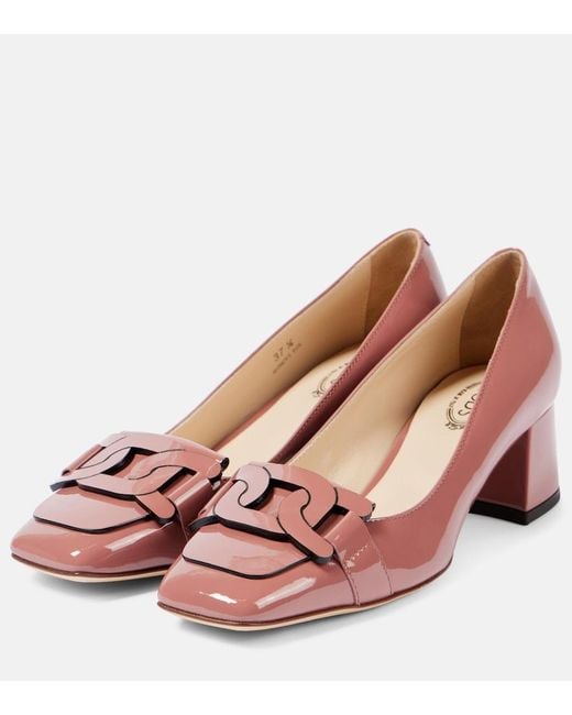 Tod's Pink Patent Leather Pumps