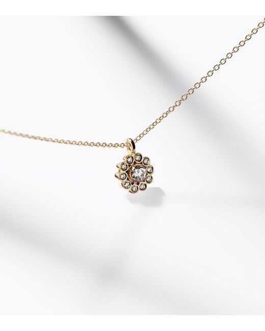 Sophie Bille Brahe White Soleil Simple 18Kt Necklace With Diamonds