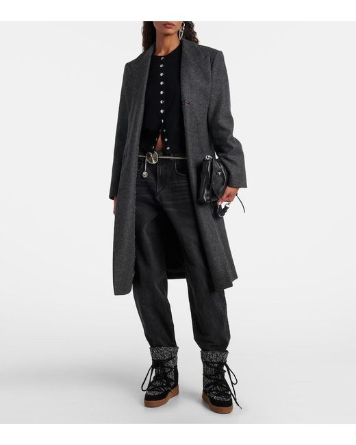 Isabel Marant Black Suede-Trimmed Snow Boots