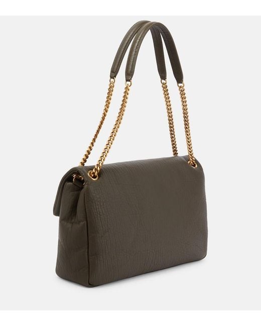 Saint Laurent Green Calypso Large Leather Shoulder Bag