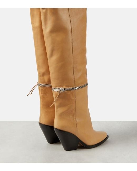 Isabel Marant Brown Overknee-Stiefel Lelodie Aus Leder