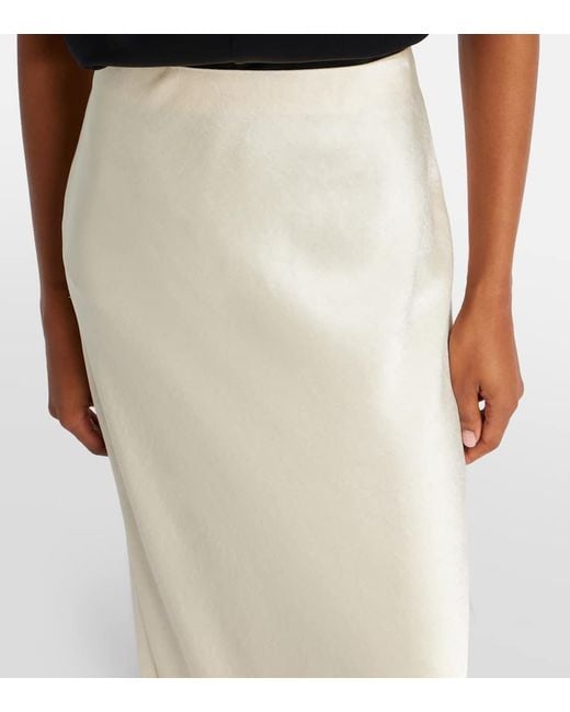 Vince White Satin Maxi Skirt