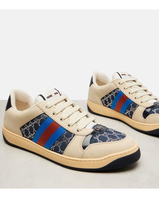 Baskets Screener Avec Détail Gg En Cristaux Pour Femme, Taille Gucci en coloris Blue