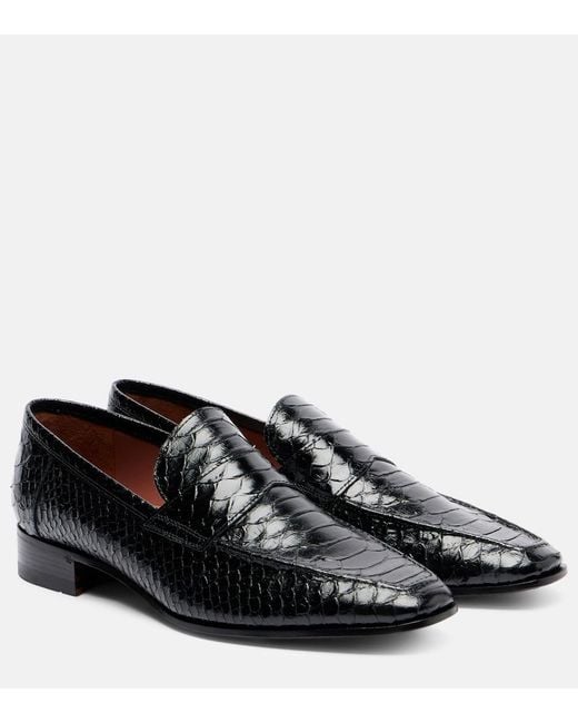 Paris Texas Black Vincent Croc-Effect Leather Loafers