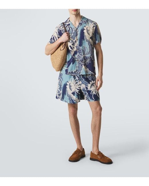 J.W. Anderson Blue Floral Bowling Shirt for men