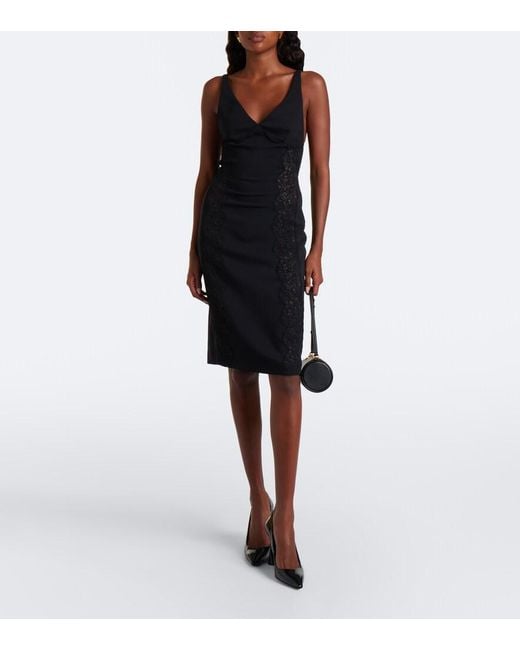 Stella McCartney Black Lace-Trimmed Minidress