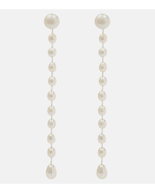 Sophie Buhai White Passante Large Sterling Silver Drop Earrings With Freshwater Pearls