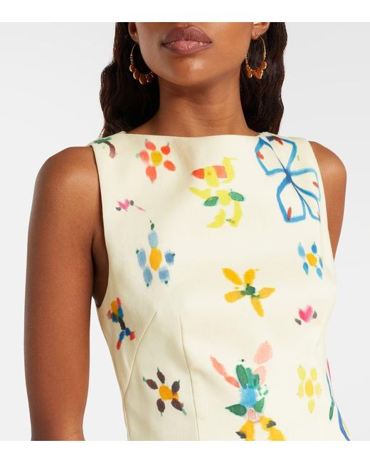 ALÉMAIS Metallic Sidi Floral Linen-Blend Minidress