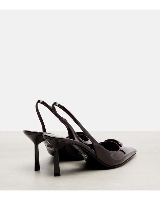 Prada Metallic Patent Leather Slingback Pumps