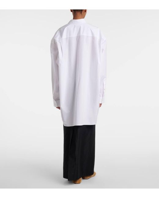 The Row White Victoria Oversized Cotton Poplin Shirt