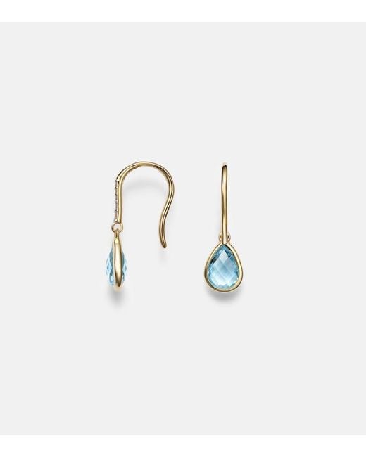 Mateo Blue 14Kt Drop Earrings With Topaz And Diamonds