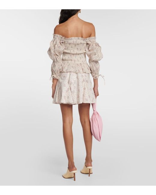 Polo Ralph Lauren Natural Floral Off-Shoulder Cotton Top