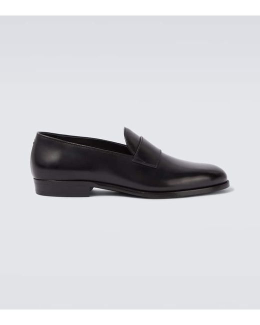 Dunhill Black Leather Loafers for men