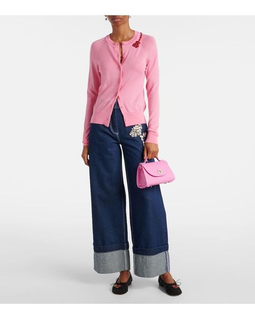 Simone Rocha Pink Schultertasche Pochette Valentine Aus Leder