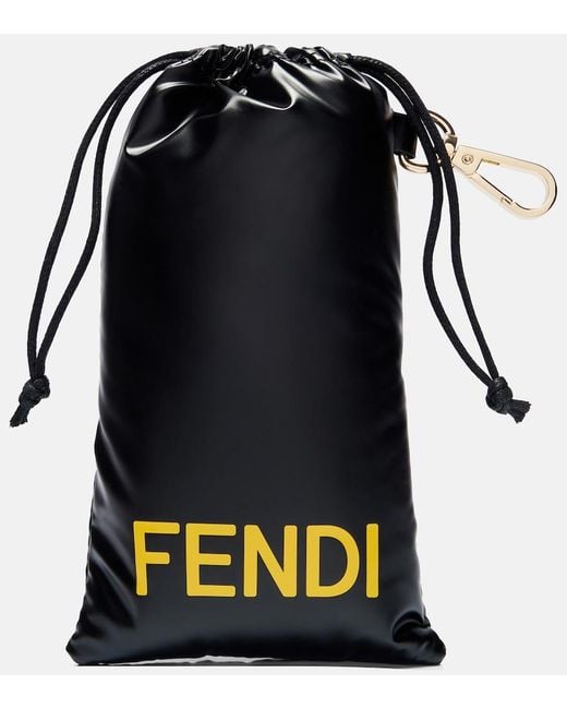 Fendi Pink First Crystal Rectangular Sunglasses