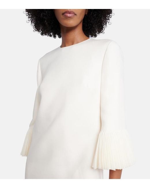 Valentino White Wool And Silk Minidress