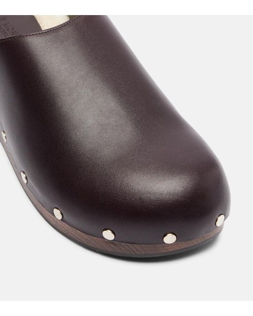 Le Monde Beryl Brown Agnes Studded Leather Mules