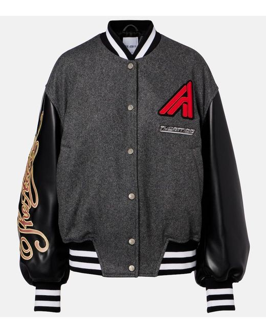 The Attico Black Wool-Blend Varsity Jacket