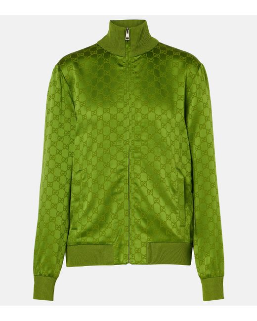 Gucci Green GG Satin Jacquard Jacket