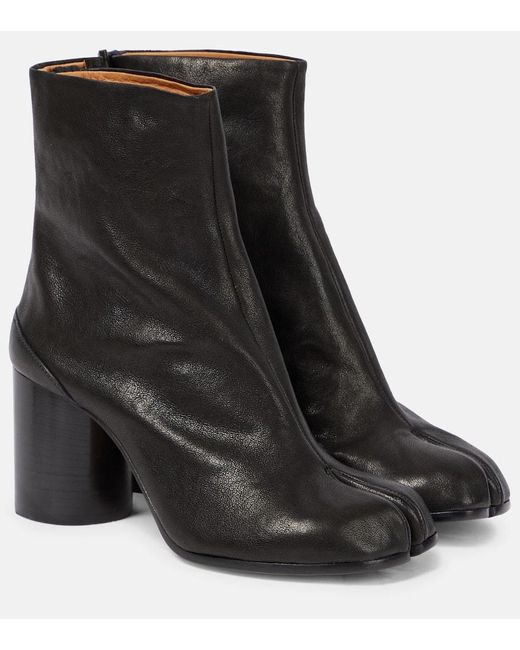 Maison Margiela Black Ankle Boots Tabi Aus Leder