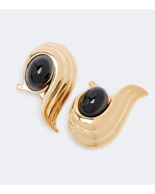 Ferragamo Metallic Embellished Clip-On Earrings