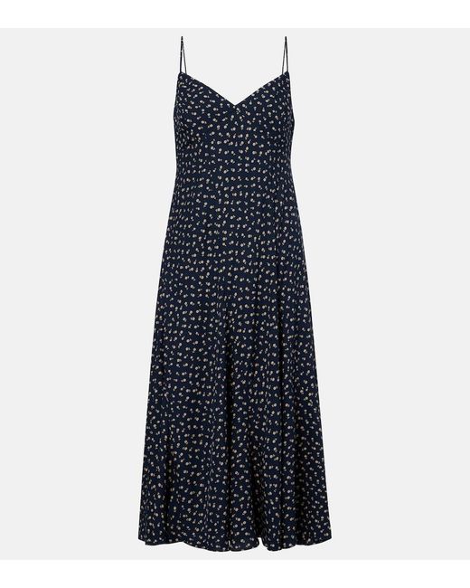 Polo Ralph Lauren Blue Floral Midi Dress