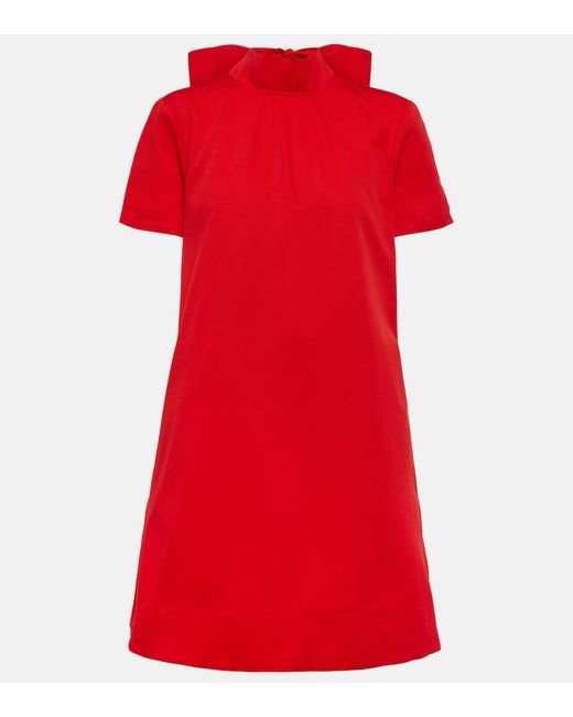 Staud Red Ilana Cotton-bend Minidress