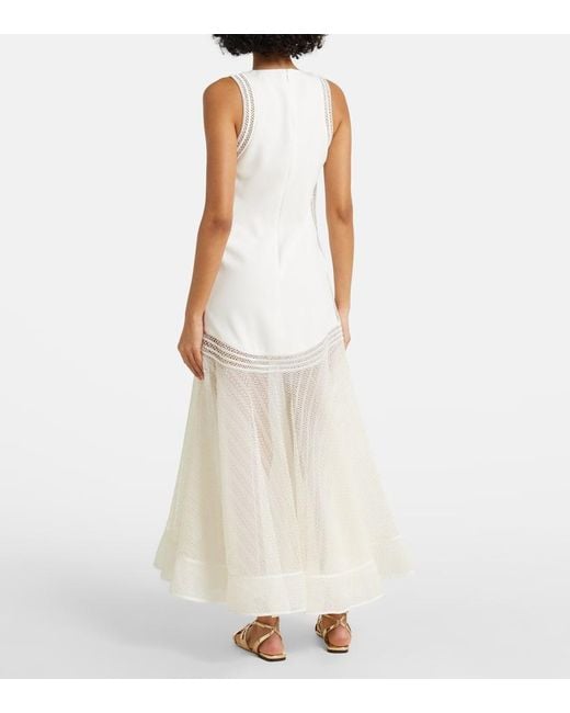 Jonathan Simkhai White Maxikleid Zakaria Mit Mesh