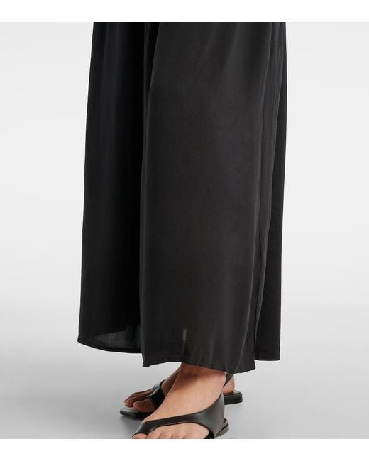 Faithfull The Brand Black Hedy Strapless Linen Maxi Dress