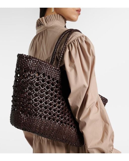 Rixo Black X Dragon Diffusion Lucine Leather Tote Bag