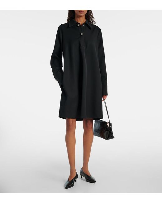 Jil Sander Black Wool Polo Dress