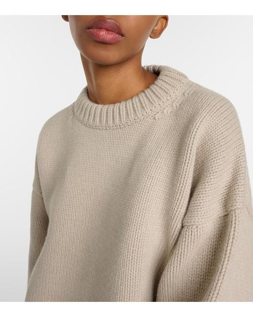 The Row White Ophelia Wool And Cashmere Sweater