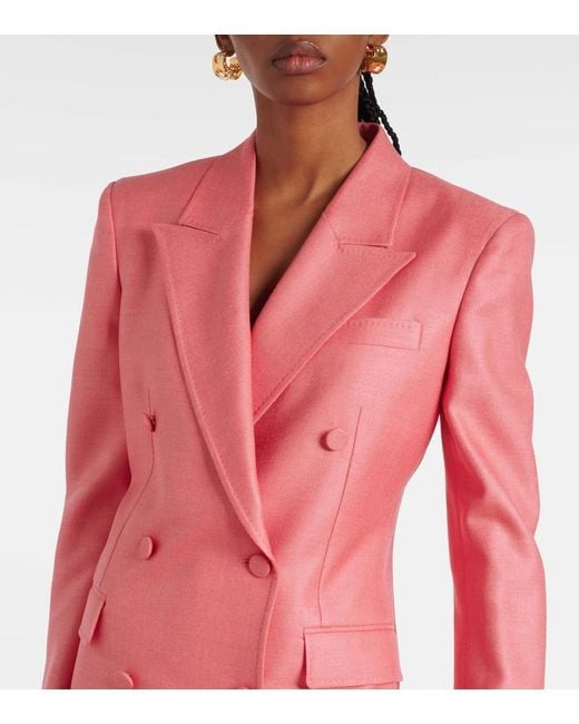 Gabriela Hearst Pink Gavin Silk And Wool Blazer