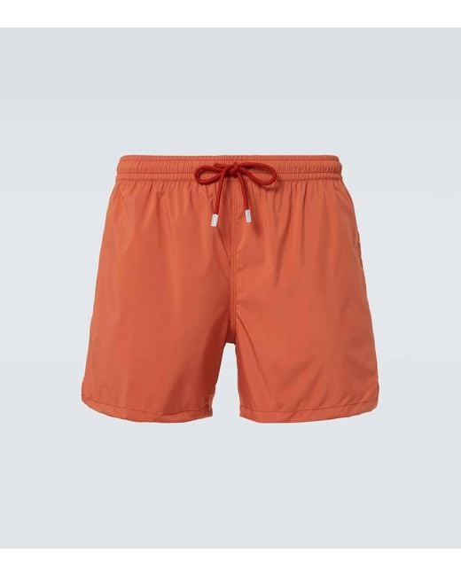 Fedeli Orange Swim Trunks for men