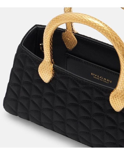 BVLGARI Black Serpentine Duette Satin Top-Handle Bag