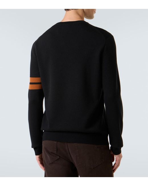 Zegna Black Striped Wool Sweater for men