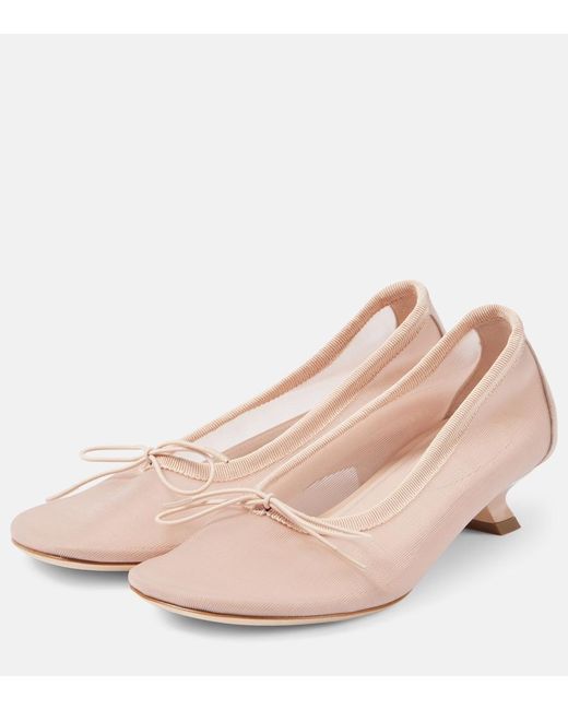 Simone Rocha Pink Mesh Ballet Pumps