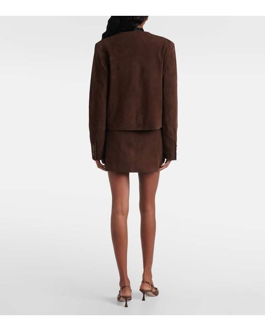 Blazé Milano Brown Jacke Gliss Bolero Aus Veloursleder