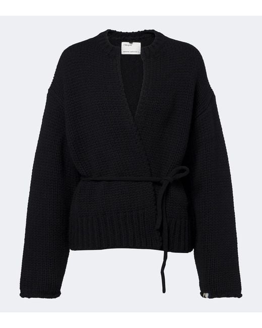 Extreme Cashmere Black N°384 Ginza Cashmere Wrap Cardigan