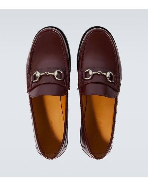 Mocassins Horsebit en cuir Gucci pour homme en coloris Brown