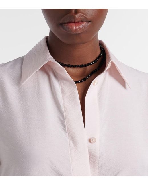 Totême Pink Silk-Blend Shirt Dress
