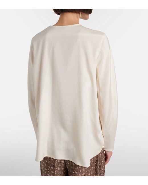 Max Mara Natural Mitico Silk-Blend Cady Top