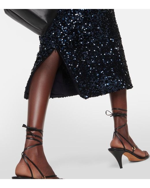 Dorothee Schumacher Blue Shimmering Attraction Midi Skirt