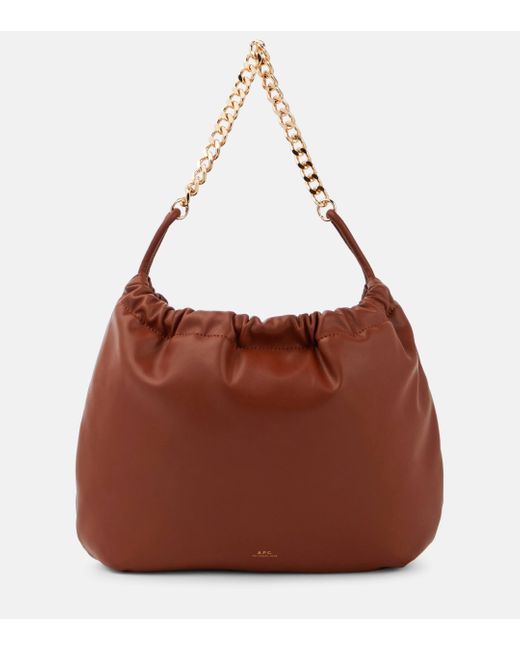 A.P.C. Brown Sac Ninon Mini Faux Leather Shoulder Bag